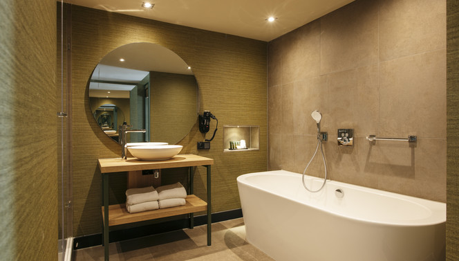 Overnachten op de Veluwe met luxe badkamer met bad